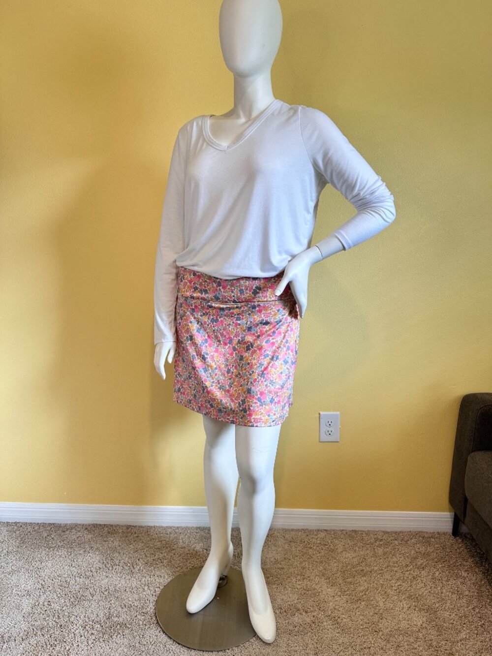 Kensie Floral Skort Women's XL | Built-In Shorts | Golf Tennis Activewear Pink